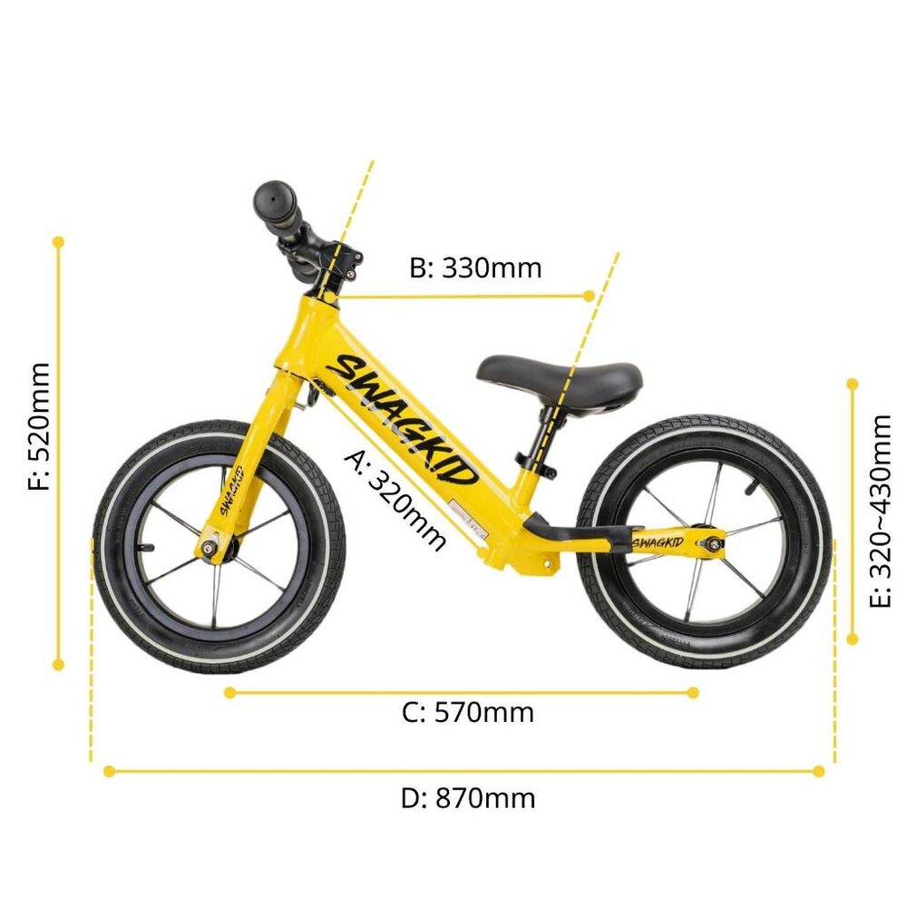 SWAGKID S5 12吋 鋁合金滑步車 適合95-110CM 平衡車 pushbike-圖片-2