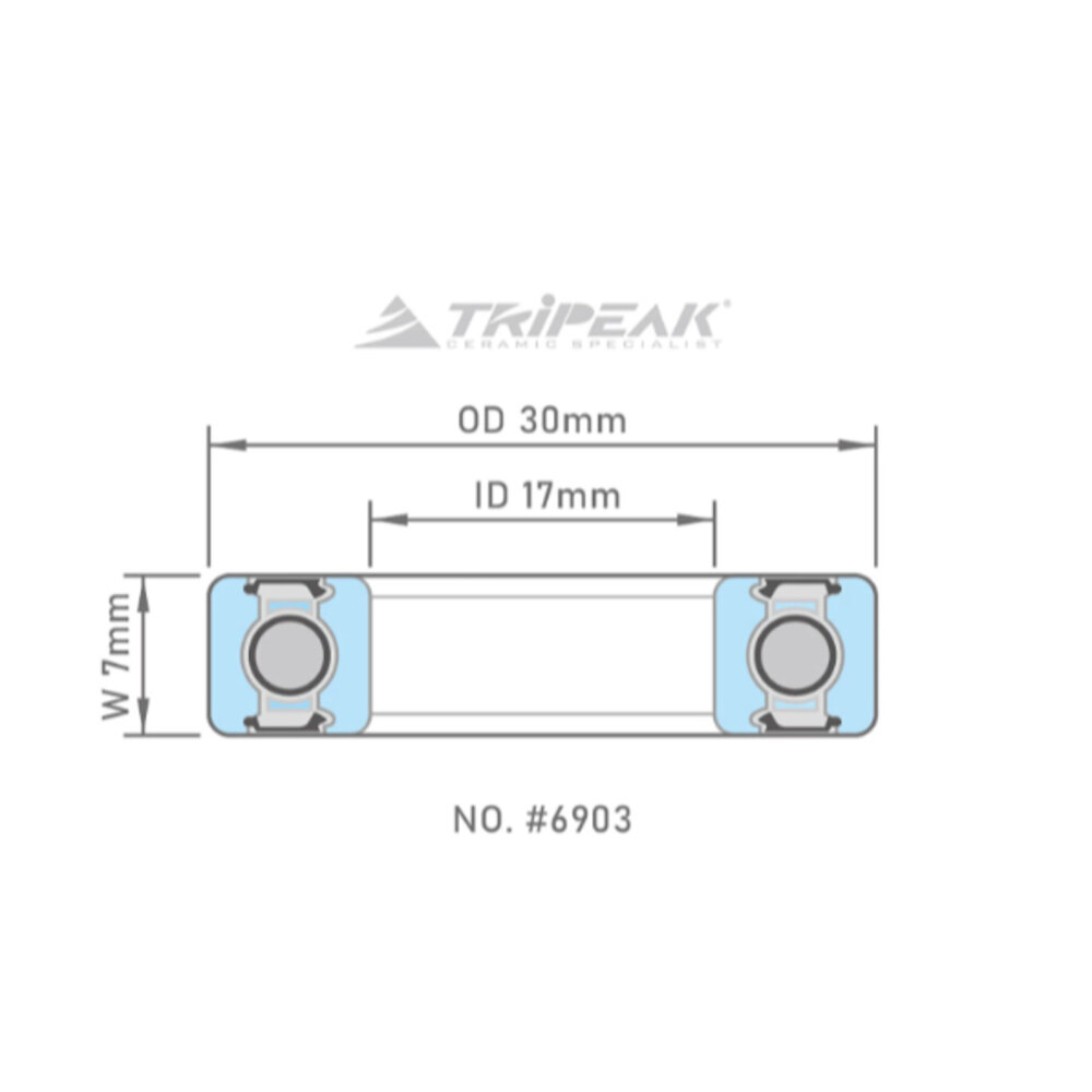 42725686368-TRIPEAK 鋼珠/陶瓷培林 6903 17 x 30 x 7MM HUB BEARING
