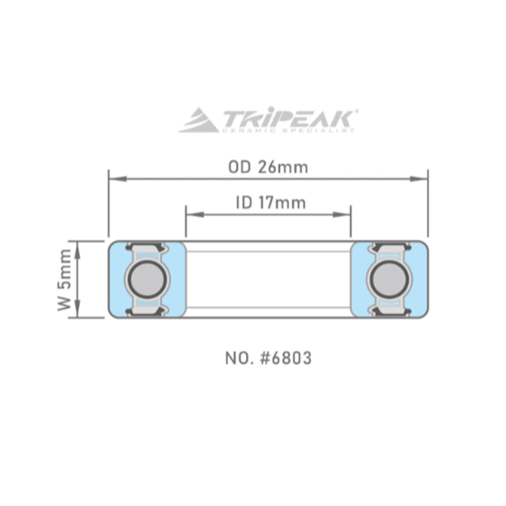 43064074924-TRIPEAK 鋼珠/陶瓷培林 6803 17 x 26 x 5MM HUB BEARING