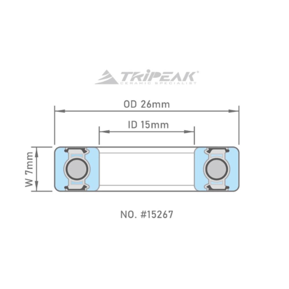 43325682783-TRIPEAK 鋼珠/陶瓷培林15267 15 x 26 x 7MM HUB BEARING
