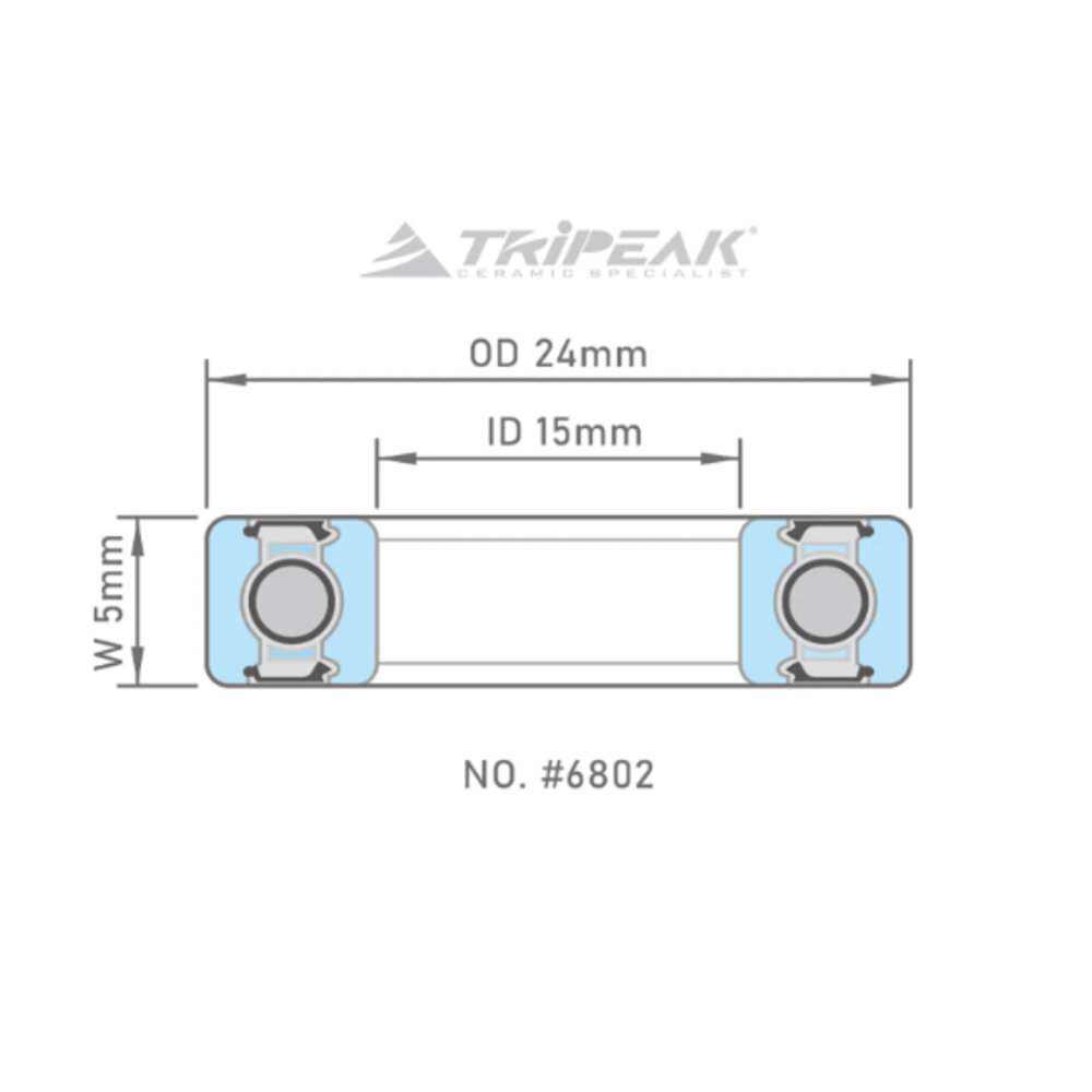 43625677940-TRIPEAK 鋼珠/陶瓷培林 6802 15 x 24 x 5MM HUB BEARING