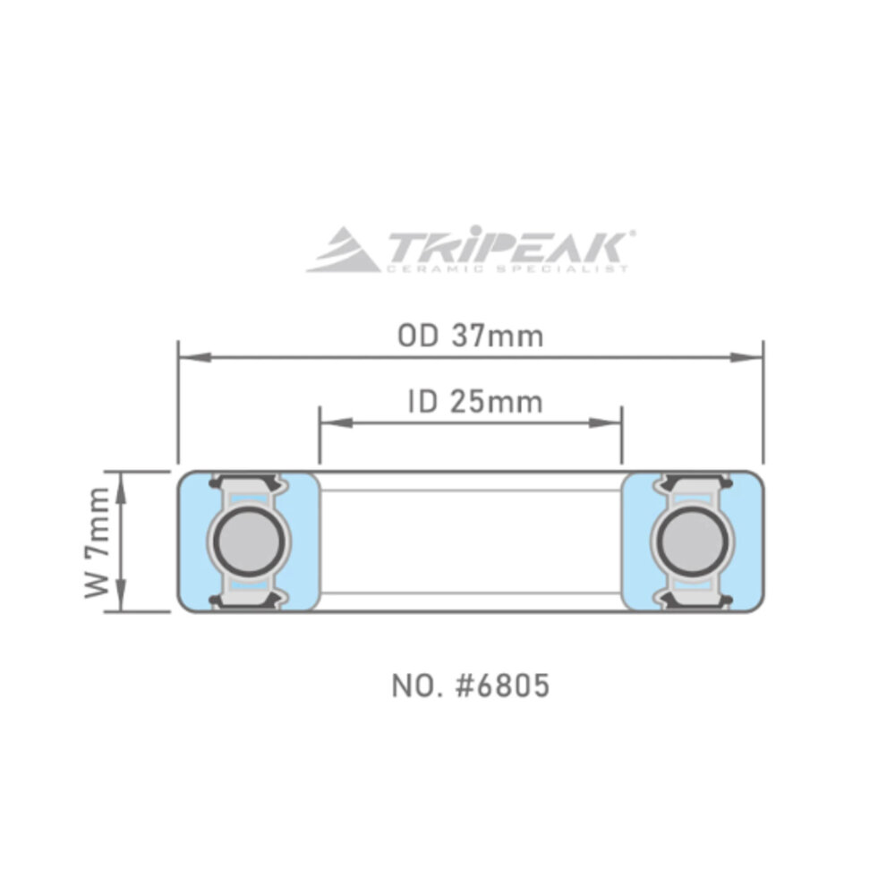 47600010023-TRIPEAK 鋼珠/陶瓷培林 6805 25 x 37 x 7MM HUB BEARING
