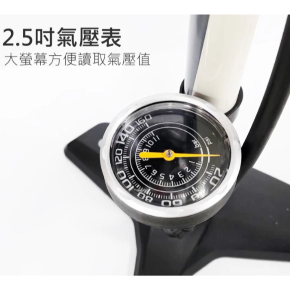 GIYO 直立式打氣筒 160PSI 聰明嘴 美法兩用 GF-5525-圖片-3
