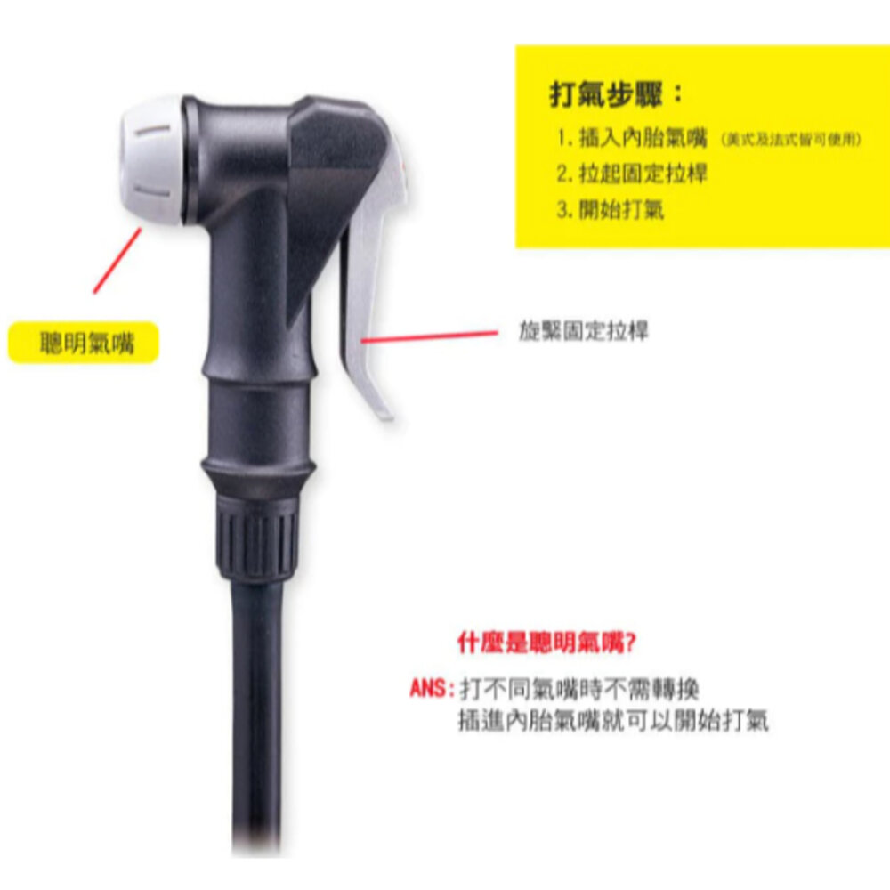 GIYO 直立式打氣筒 160PSI 聰明嘴 美法兩用 GF-5525-圖片-6