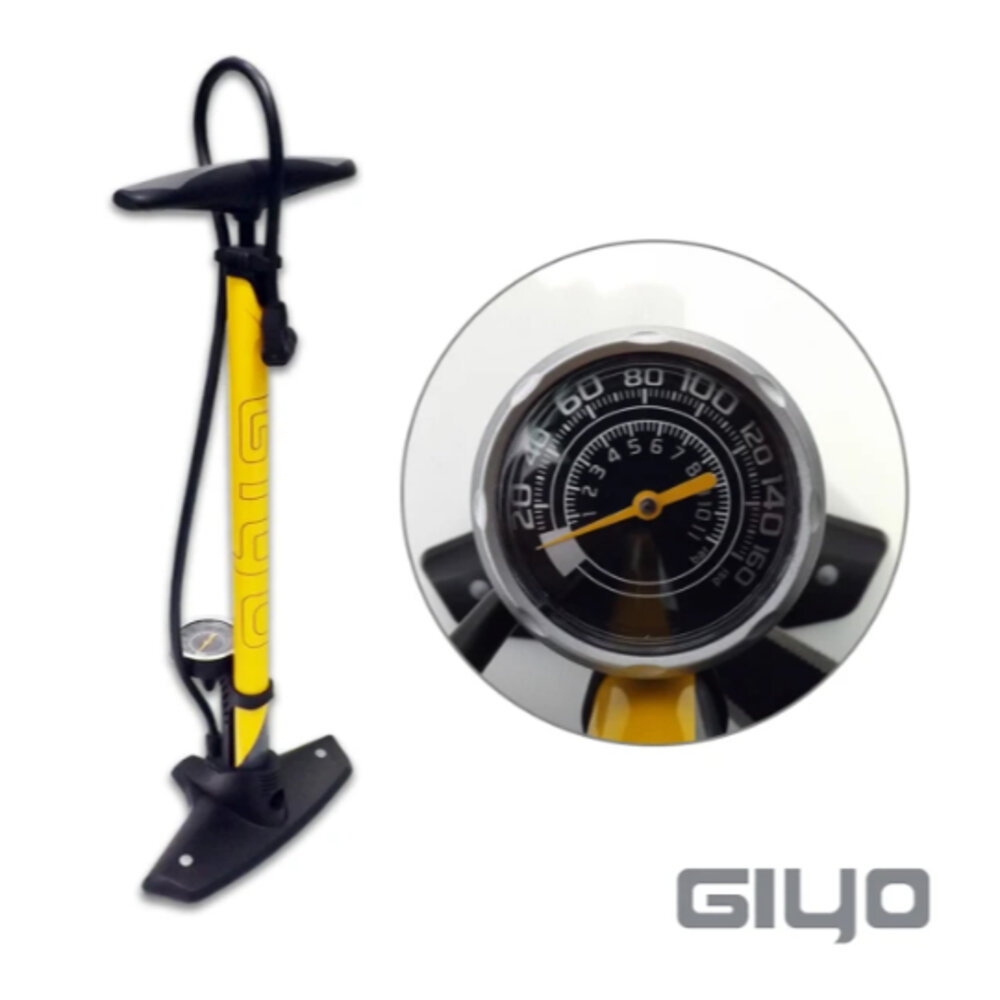 66000671-GIYO 直立式打氣筒 160PSI 聰明嘴 美法兩用 GF-5525