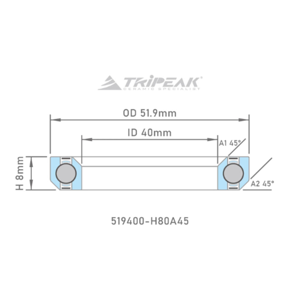 66001517-TRIPEAK 頭碗培林 51.9 x 40 x 8 – 45/45