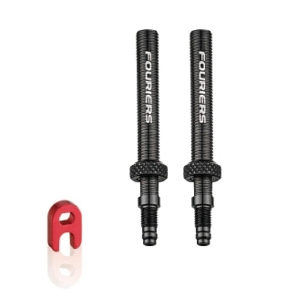 66002507-FOURIERS 無內胎延長氣嘴 60mm 鋁合金 一組2入 附拆卸氣嘴工具