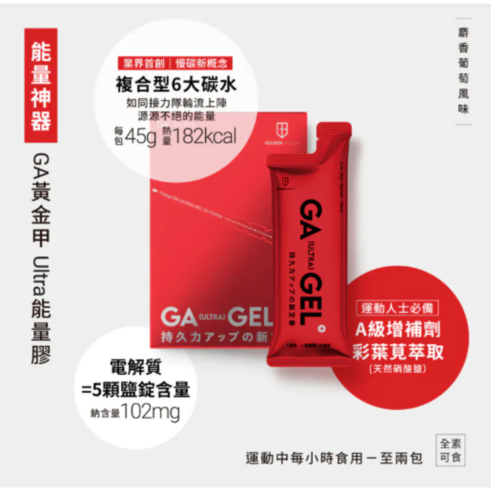 GA黃金甲 紅膠 GA GEL ULTRA能量膠 60g/包 果膠 補給品-圖片-1