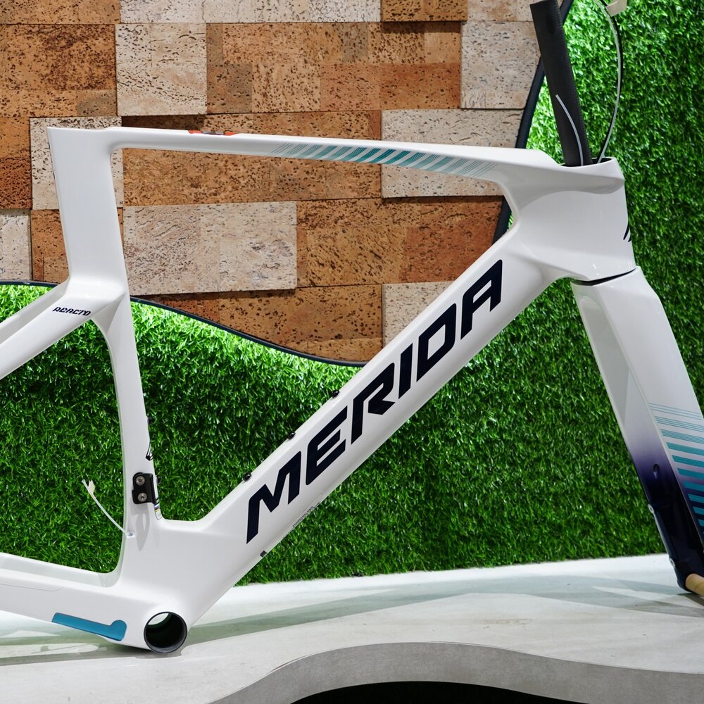 MERIDA REACTO 5000 27年 公路車架 S號 珍珠白藍條紋-圖片-1