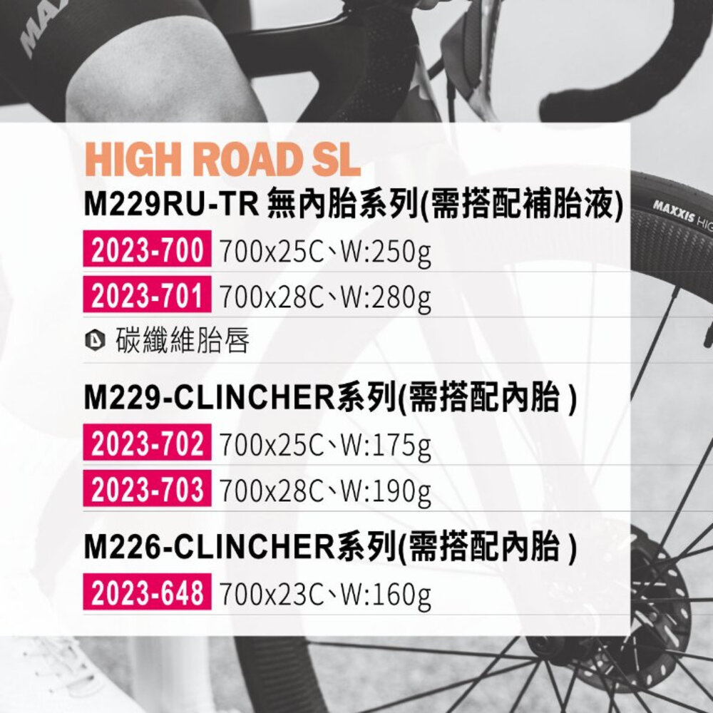 MAXXIS NEW HIGH ROAD SL M229 超輕量公路車外胎 可折外胎700×25C 28C-圖片-2