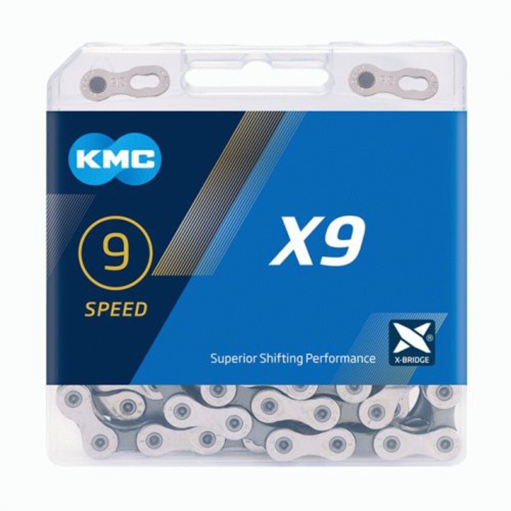 KMC X9 9速鏈條 盒裝(銀灰、EPT防鏽)-圖片-1