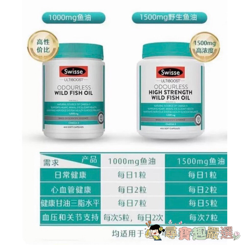 *尋寶趣嚴選*當日出貨 澳洲Swisse斯維詩正品現貨 高濃度無腥味魚油/400粒/1000mg/1500mg現貨-圖片-3