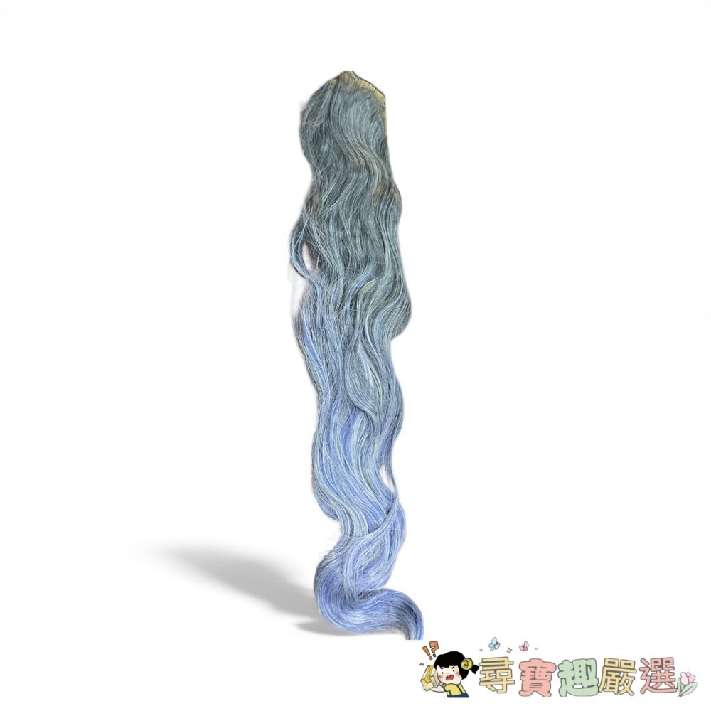 造型假髮 加髮量 髮束 挑染漸層 波浪 髮尾金色/髮尾紅色/髮尾藍紫色/髮尾淺紫色現貨-圖片-2