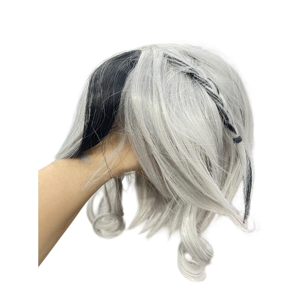 B05-24-造型髮片 假髮 長髮 整頂假髮 粉紫色波浪長髮挑染棕/波浪亞麻灰長髮/短髮 藍紫色/灰色挑染黑色/帶辦子扎馬尾棕色假髮/