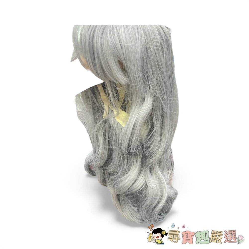 造型髮片 假髮 長髮 整頂假髮 粉紫色波浪長髮挑染棕/波浪亞麻灰長髮/短髮 藍紫色/灰色挑染黑色/帶辦子扎馬尾棕色假髮/-圖片-6