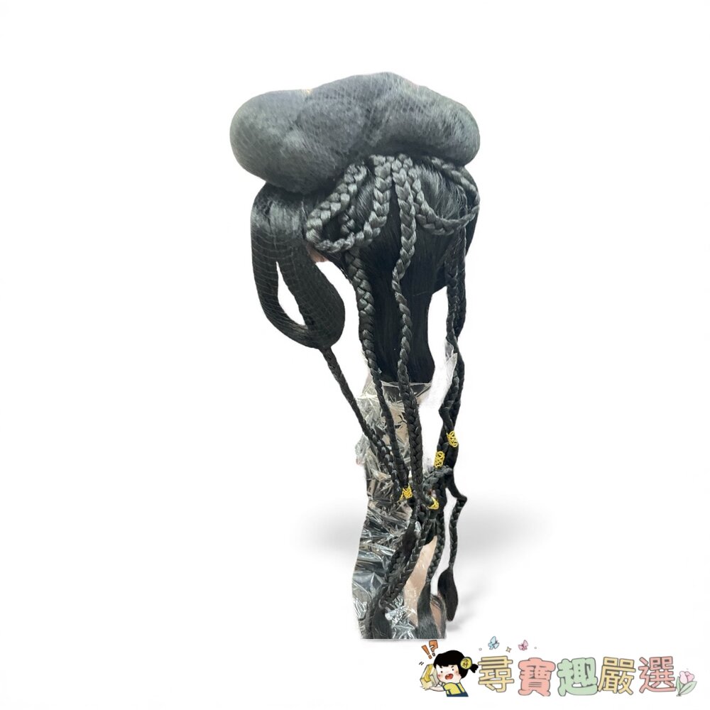 造型髮片 假髮 長髮 整頂假髮 粉紫色波浪長髮挑染棕/波浪亞麻灰長髮/短髮 藍紫色/灰色挑染黑色/帶辦子扎馬尾棕色假髮/-圖片-8