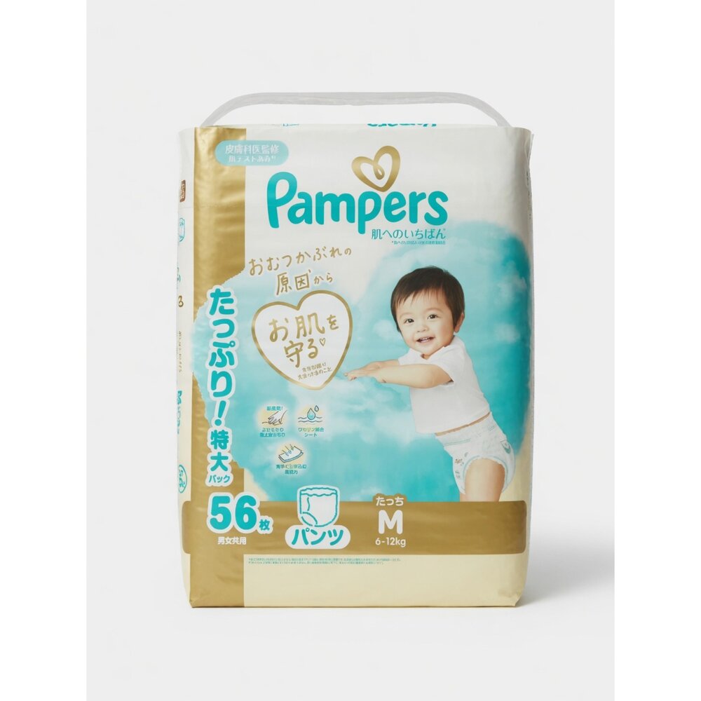 C02-29-Pampers 幫寶適日本境內版 褲型尿布 6~12kg中碼(M)56枚/褲型尿布XL 12-22kg42枚/尿布褲型X