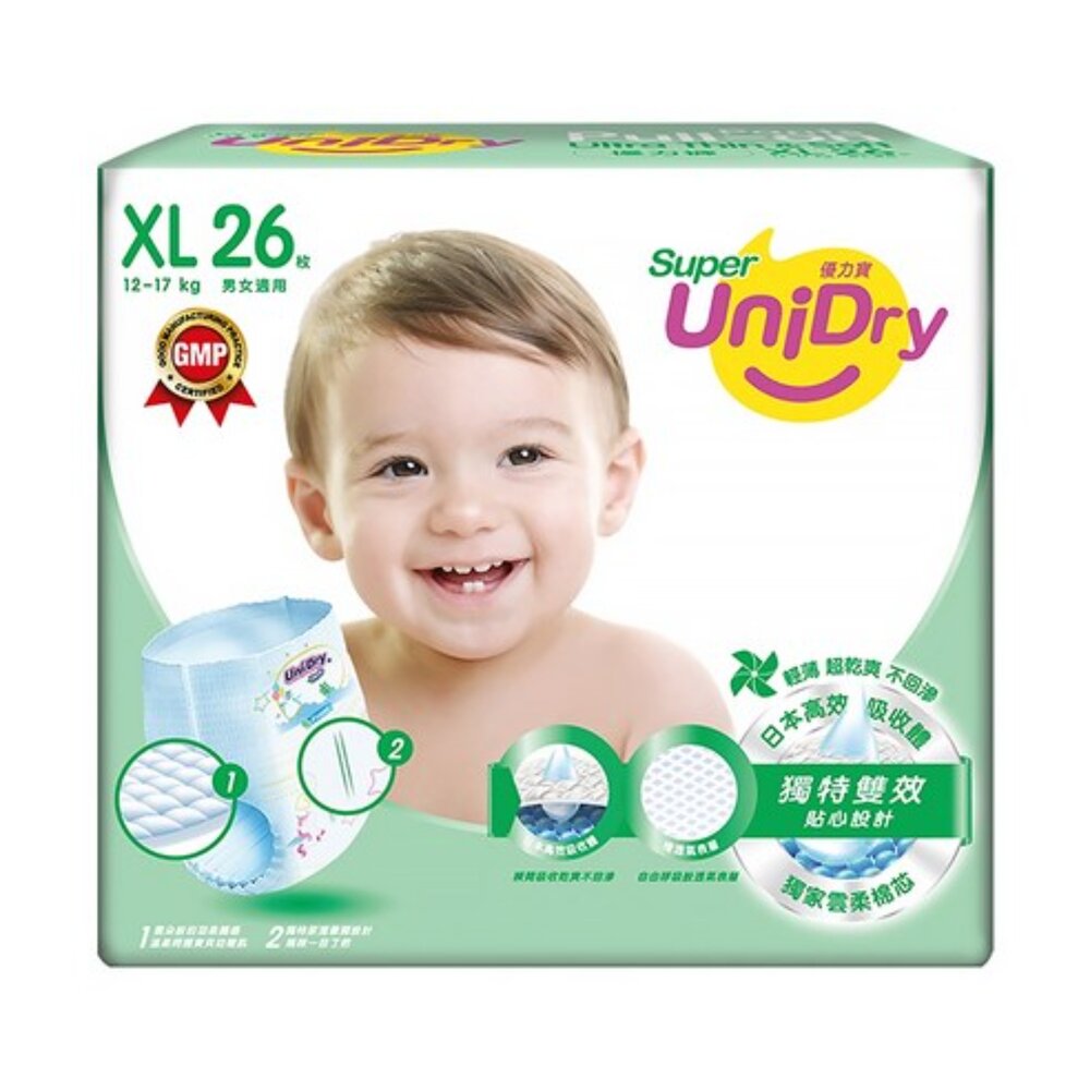 C02-36-UniDry 優力寶 優力褲/尿布, 褲型XL12-17kg 26枚現貨