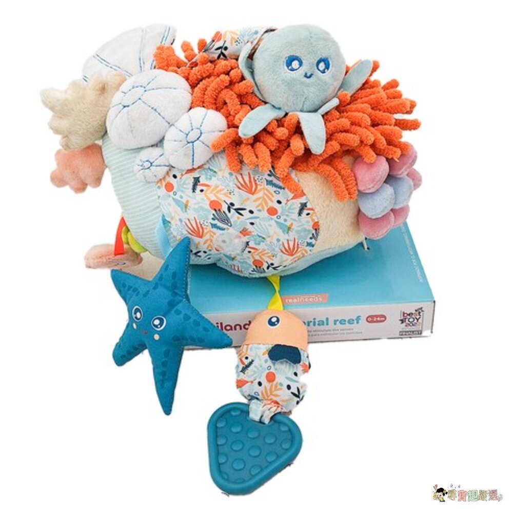 24H出貨現貨 miniland 嬰幼兒 海底世界感官觸覺球 可水洗, 34cm, 0歲以上適用, 225g 8-6現-圖片-2