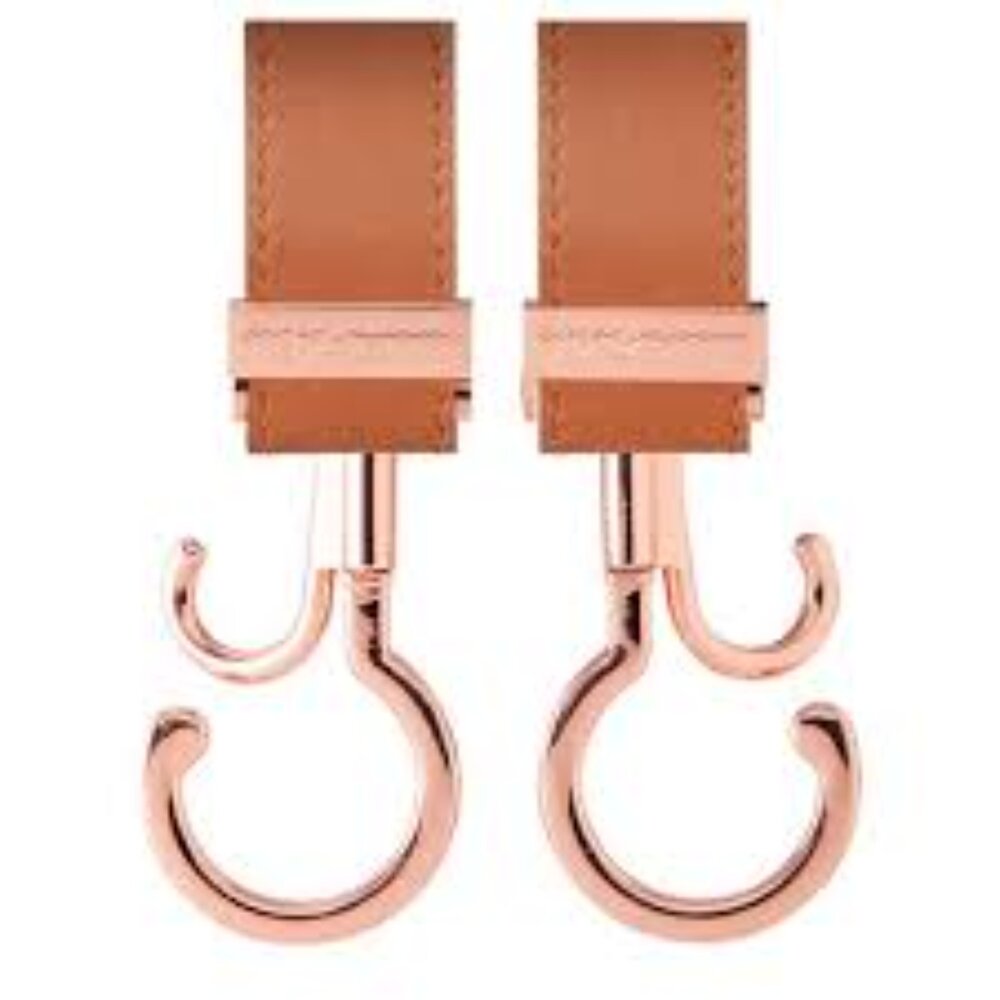 C03-64-日本 e.x.p. japon 正品 推車掛勾,( 鱷魚皮棕 + 玫瑰金), 2個現貨