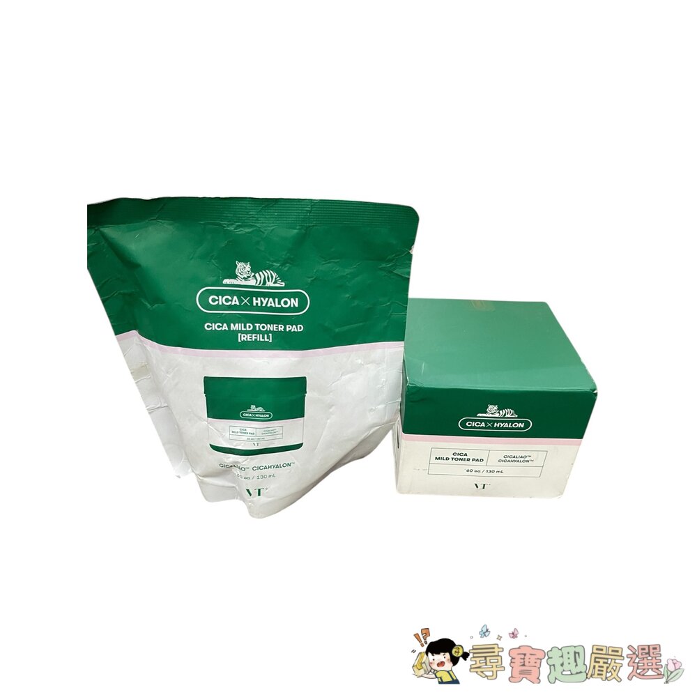 CICA VT老虎積雪草爽膚棉60片 盒裝/老虎積雪草爽膚棉60片 補充袋裝 盒損品現貨 封面照片