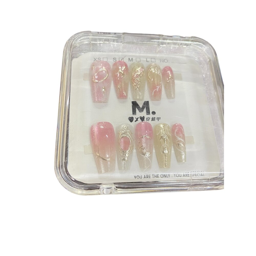 玫瑰蝴蝶結造型甲片+膠+收納盒 穿戴甲(袋裝) 多系列-圖片-11