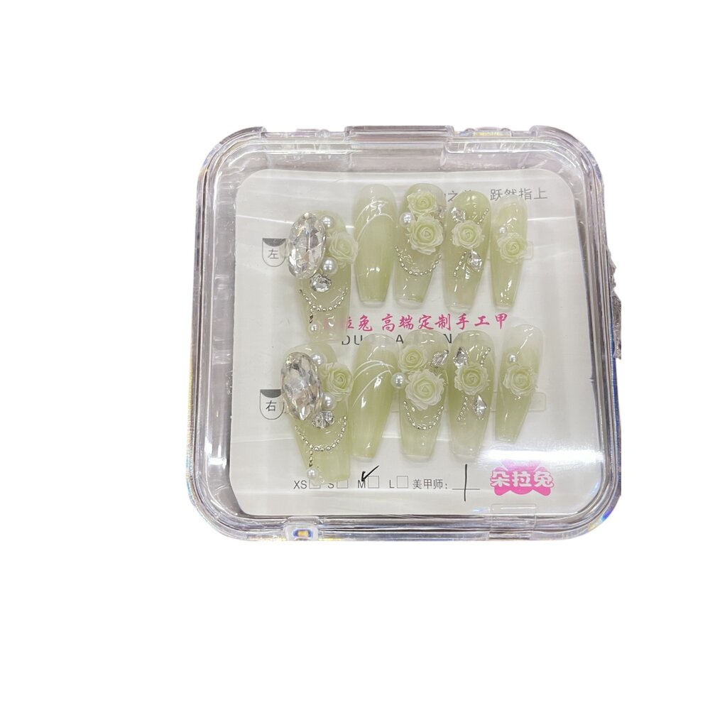 玫瑰蝴蝶結造型甲片+膠+收納盒 穿戴甲(袋裝) 多系列-圖片-9