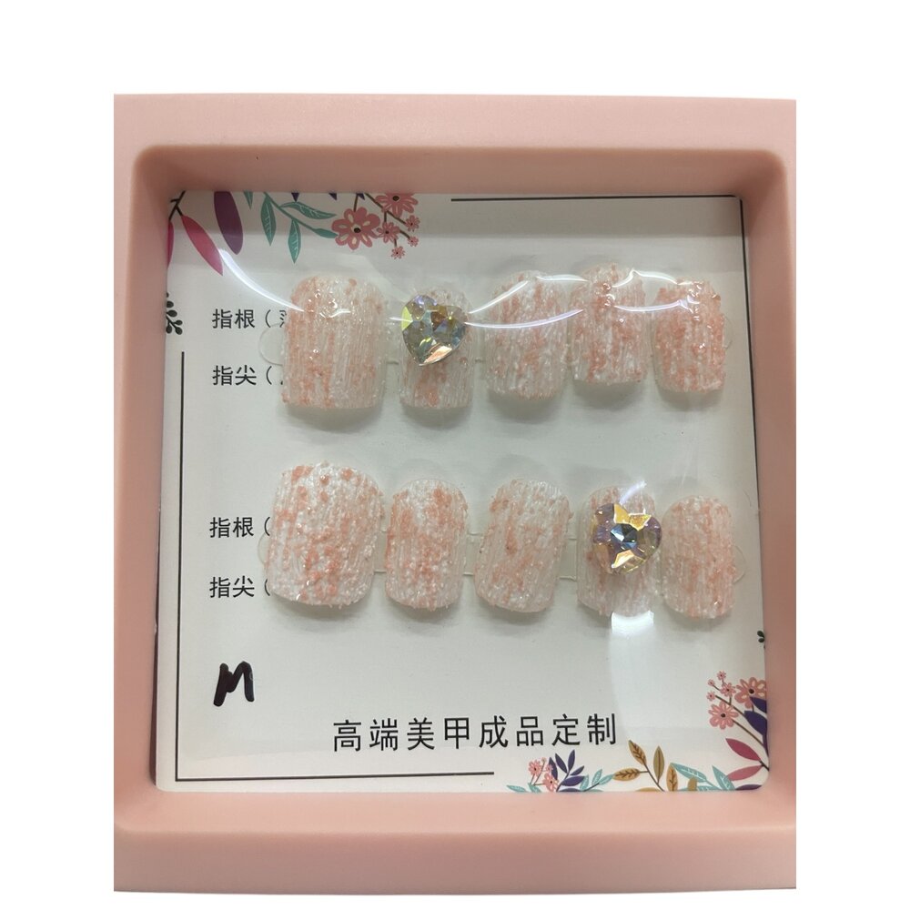 造型甲片+膠+收納盒 穿戴甲 紫黑色庫洛米 帶鑽 帶造型 帶圖騰款 系列 M號-圖片-10