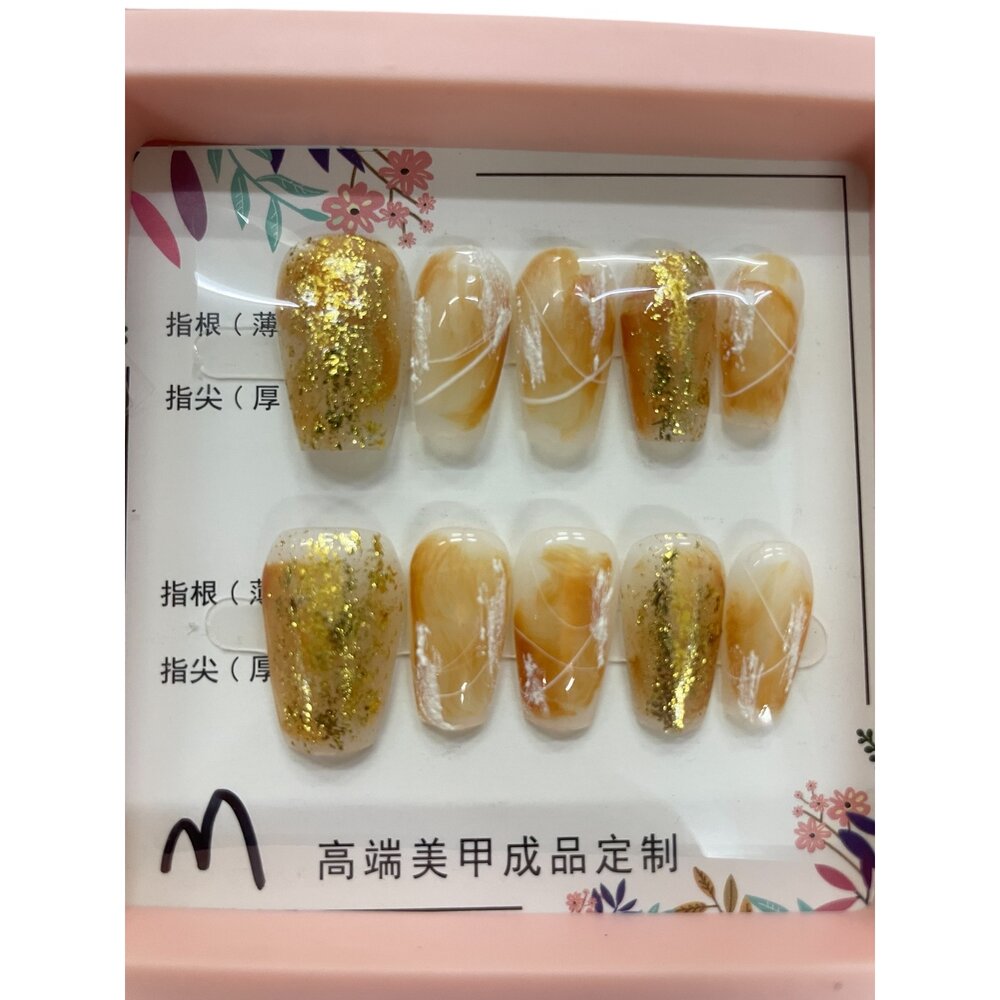 造型甲片+膠+收納盒 穿戴甲 紫黑色庫洛米 帶鑽 帶造型 帶圖騰款 系列 M號-圖片-12