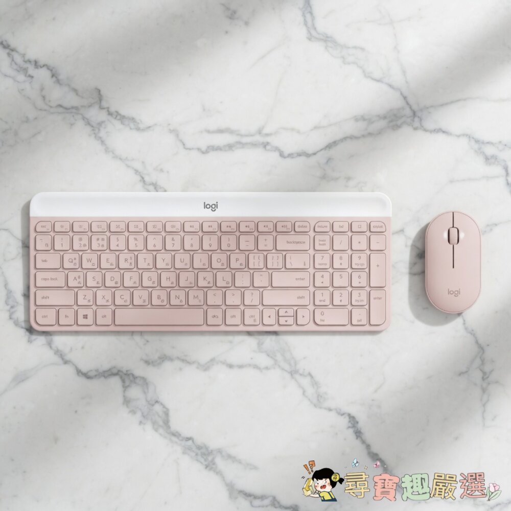 Logitech羅技MK470無線鍵盤滑鼠組玫瑰粉(九成新)現貨
