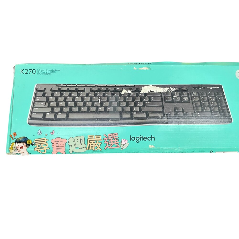 H04-20-*尋寶趣嚴選* 無線 藍芽 鍵盤 電競 桌機 Logitech羅技 K270無線鍵盤 9成展示機 盒損品現貨