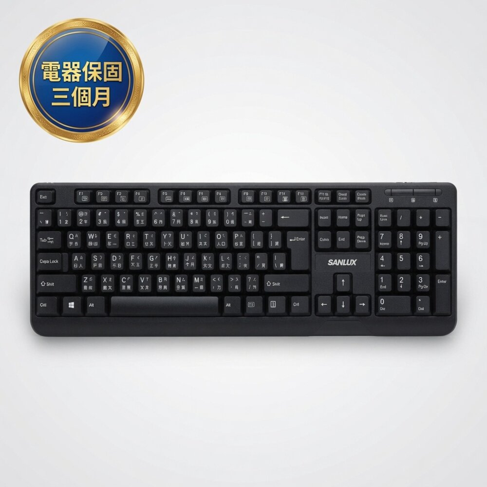 H04-5-24H出貨現貨 裸裝 SANLUX 台灣三洋 USB 有線薄膜鍵盤 (SYKB-08)現貨