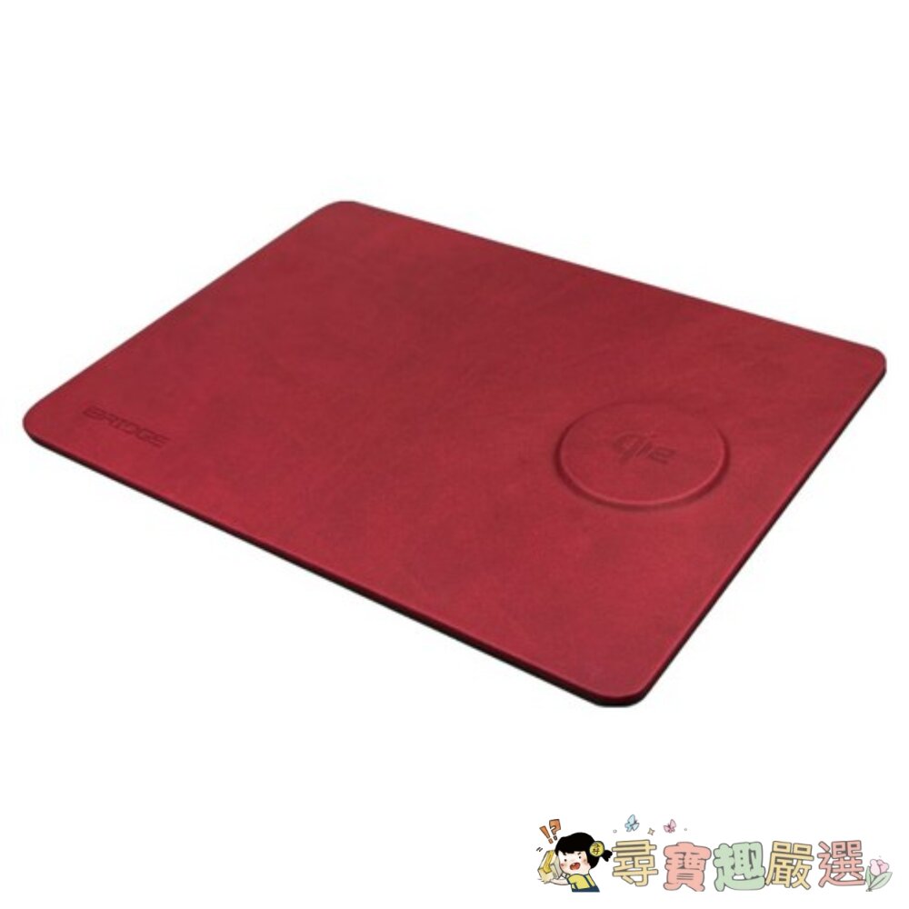 iBRIDGE 急速Qi2無線皮革鼠墊充電器 IBW022, 寶石紅, 1個現貨 封面照片