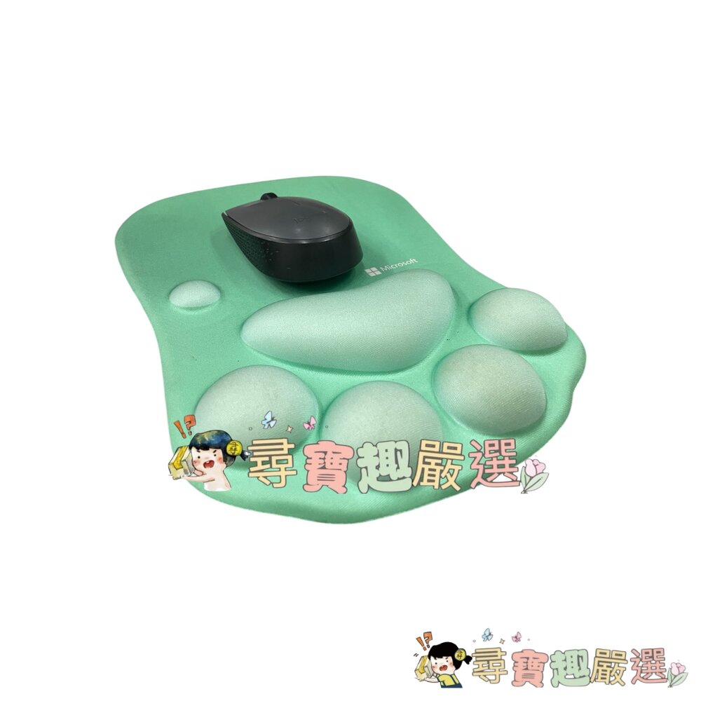 微軟貓掌氣墊護腕墊 滑鼠墊/減壓墊(粉底藍掌款)/(灰底粉掌款)/(綠底綠掌款)/(黑底金掌款)H06-8現貨-圖片-5
