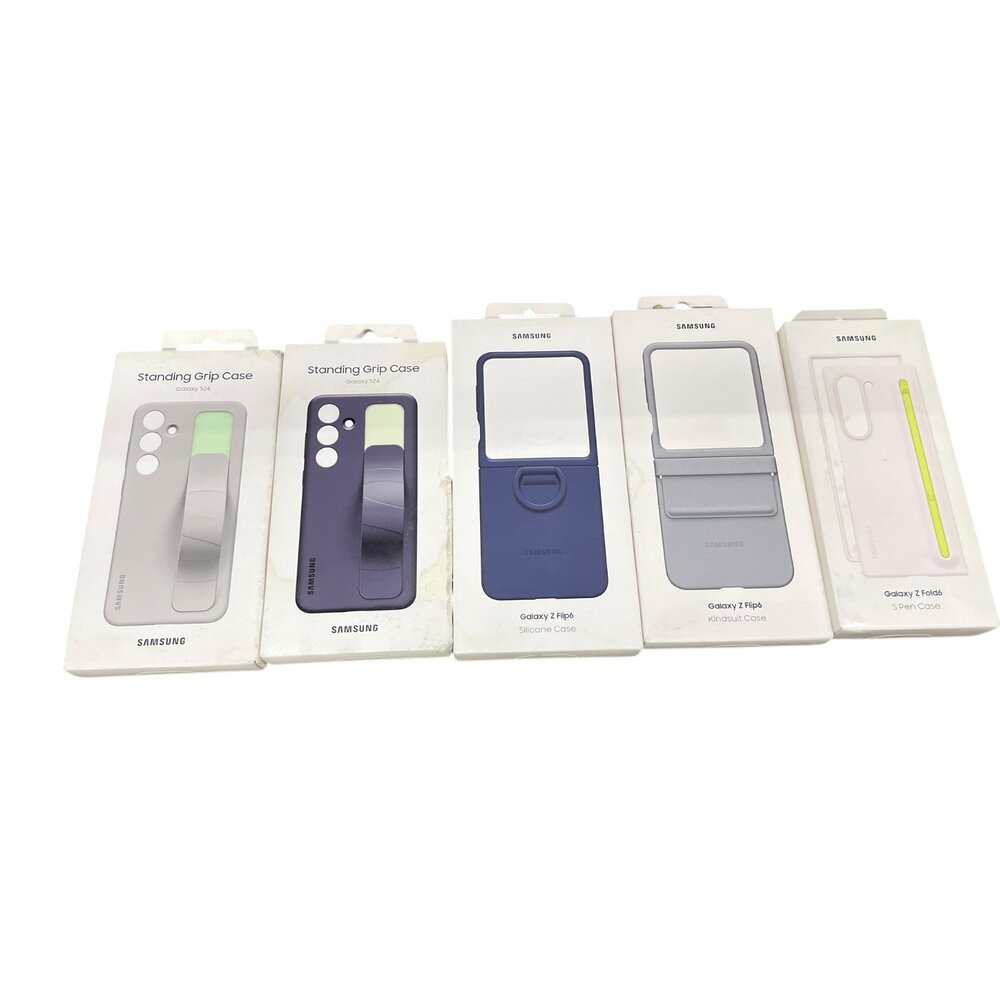  三星 SAM Galaxy Z Flip6 5G矽膠保護殼(附指環扣)深藍/Flip6 5G純素皮革保護殼 灰/S24 5G 立架式矽膠保護殼(附指環帶)灰棕/深紫 原廠公司貨