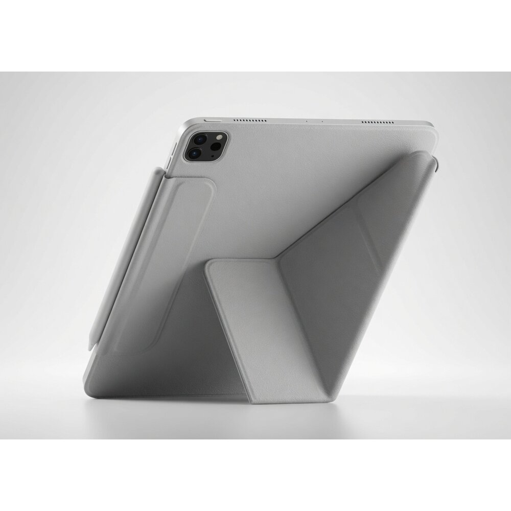 H07-51-24H出貨現貨 簡約  iPad Pro 11吋 2024版 磁吸搭扣雙面夾多折皮套 灰色現貨