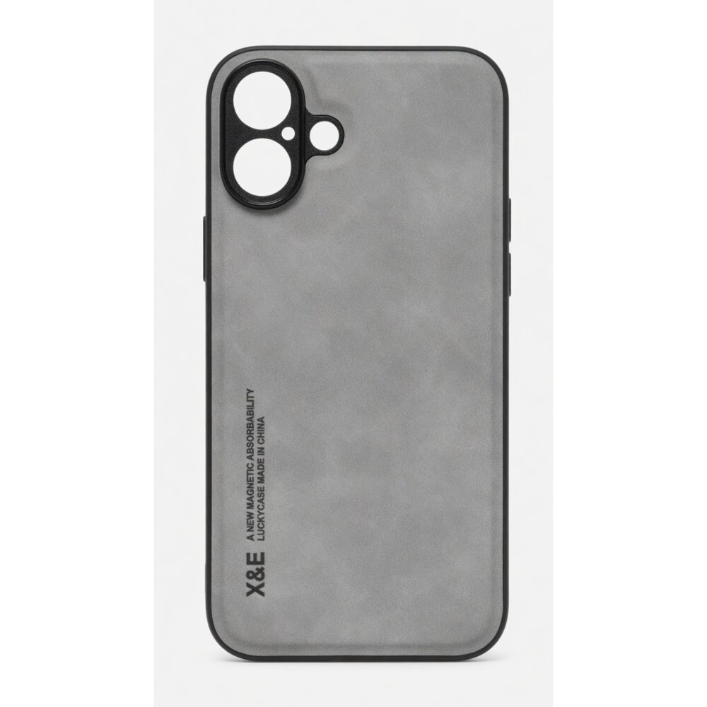 H07-60-立元 羊巴皮隱形磁吸支架 防摔殼 iPhon16, 銀河灰, 1個現貨