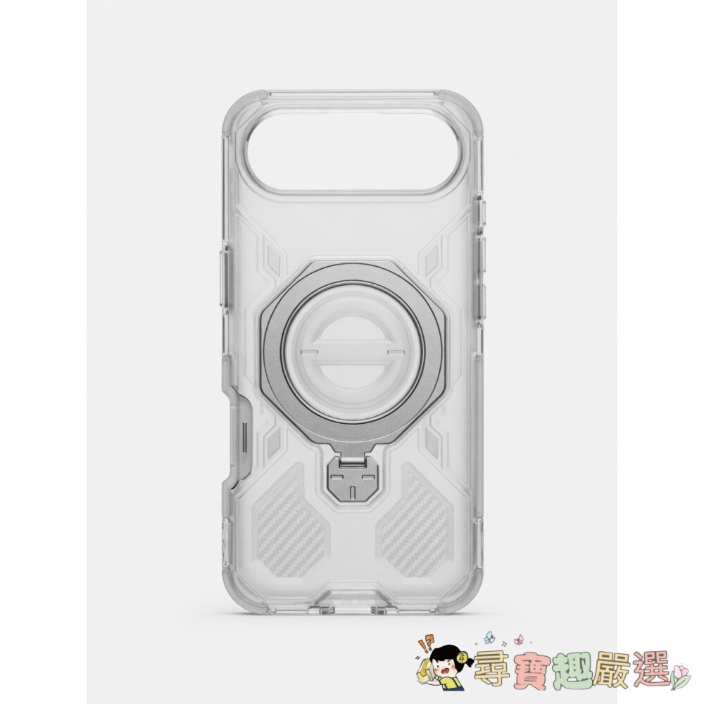 iPhone 17 四角防摔支架磁吸透色手機殼, 透明, iPhone17 Air現貨 封面照片