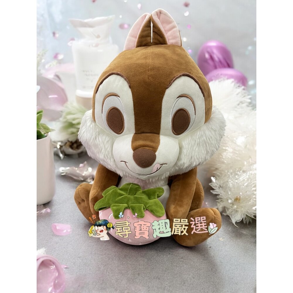 J01-1-全新正版授權 有鐳標 迪士尼 櫻花版奇奇蒂蒂超大隻造型玩偶 HOLA限定款 高質感 J01-1