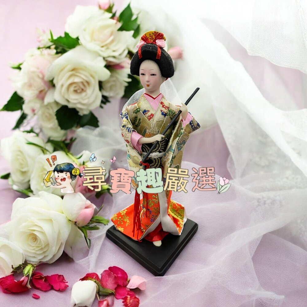 日本和服藝妓娃娃 人偶 擺件品 精緻 全新帶盒-圖片-2