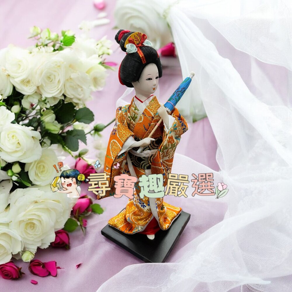 日本和服藝妓娃娃 人偶 擺件品 精緻 全新帶盒-圖片-3
