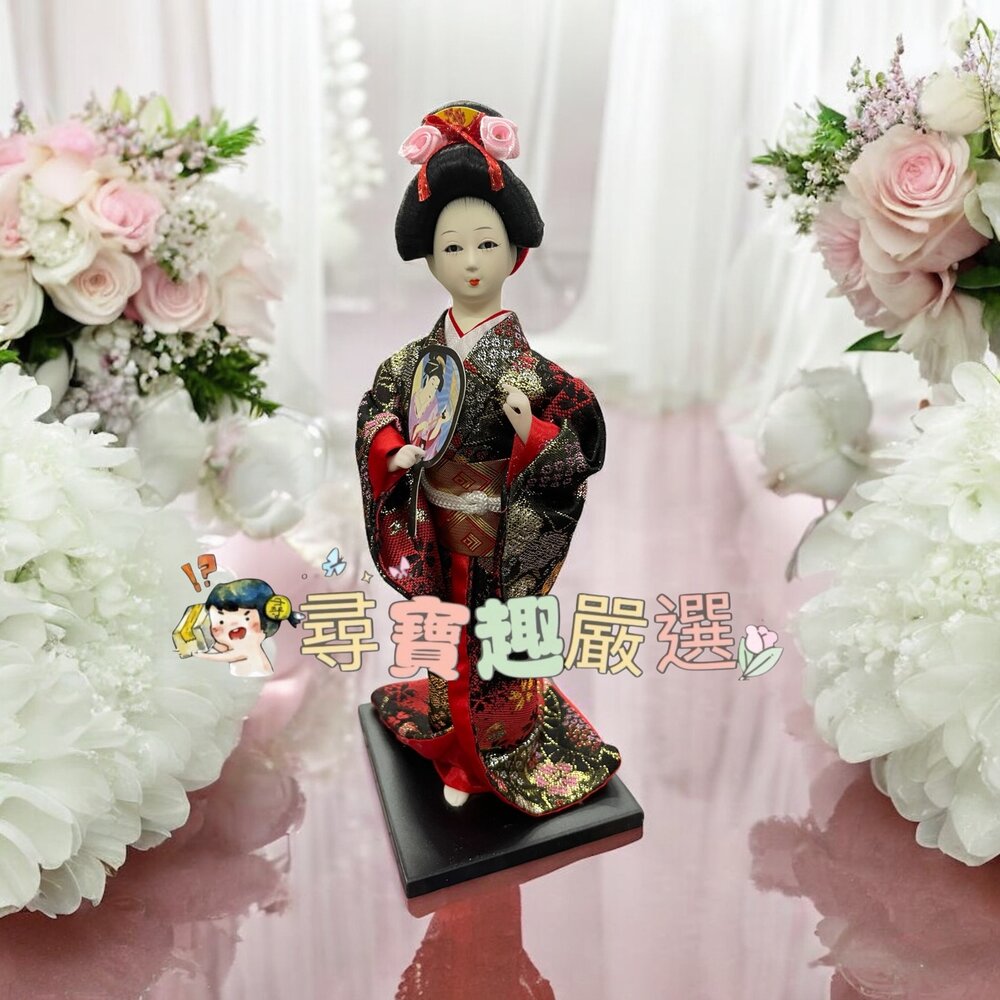 日本和服藝妓娃娃 人偶 擺件品 精緻 全新帶盒-圖片-4