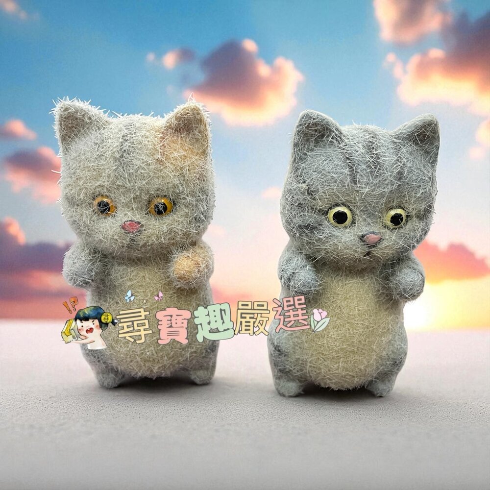 J04-17-立體站立小貓擺件 銀貓/金貓 高度約10公分