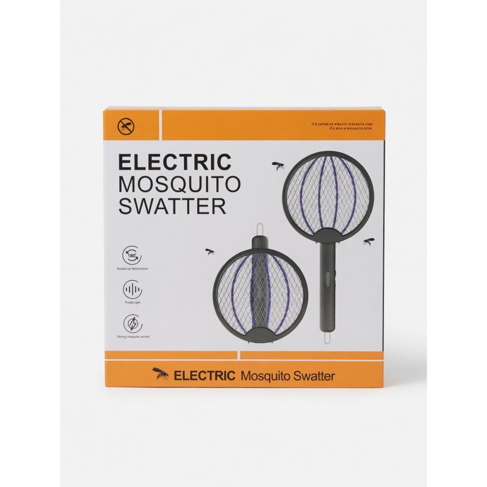 K04-6-ELECTRIC MOSQUITO SWATTER 180度旋轉式折疊電蚊拍 黑色/白色現貨