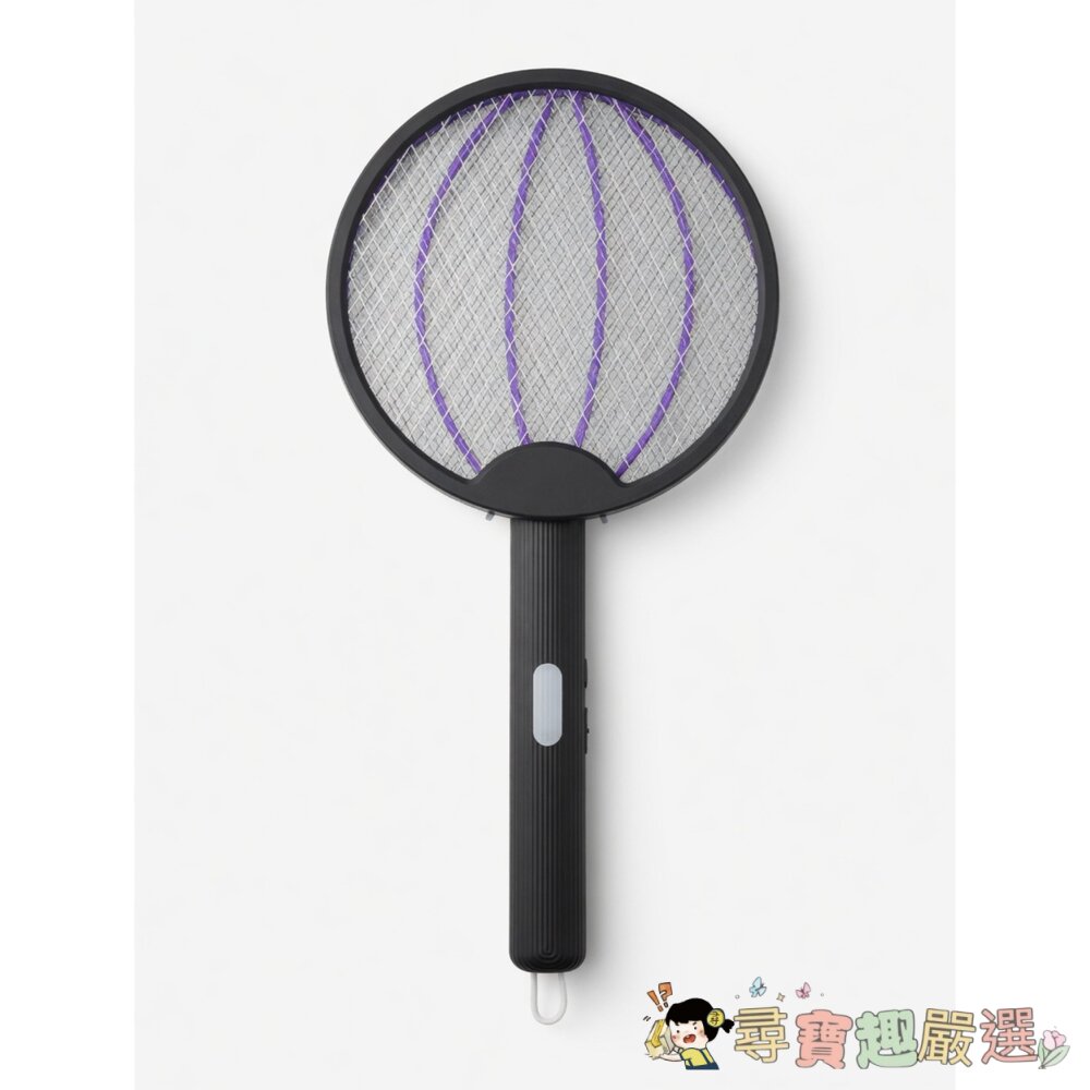 24H出貨ELECTRIC MOSQUITO SWATTER 180度旋轉式折疊電蚊拍 黑色/白色現貨-圖片-2