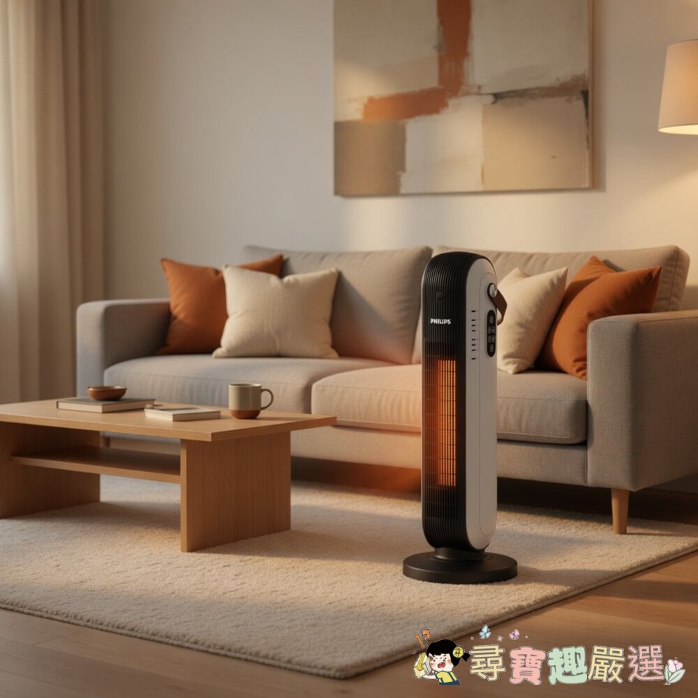 PHILIPS 飛利浦 塔式暖風機 遙控, AHR2142FD, 黑銀色現貨-圖片-1