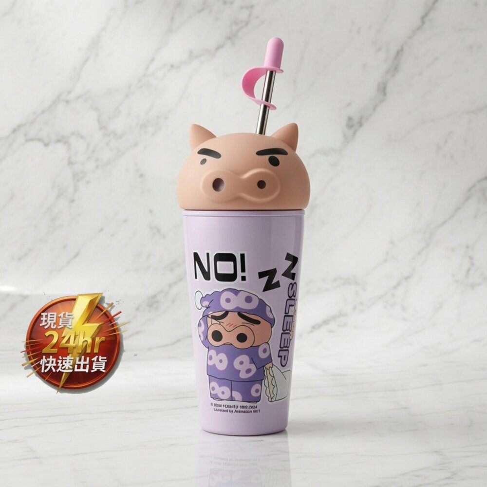 L01-5-24H出貨現貨 [盒損] 蠟筆小新公仔桌面保溫杯 600mL  正版授權不鏽鋼保溫水杯 1-1現貨
