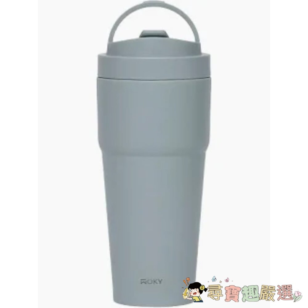 WOKY 沃廚 雙層陶瓷渾圓杯, 紺青藍, 750ml (附吸管)現貨 封面照片