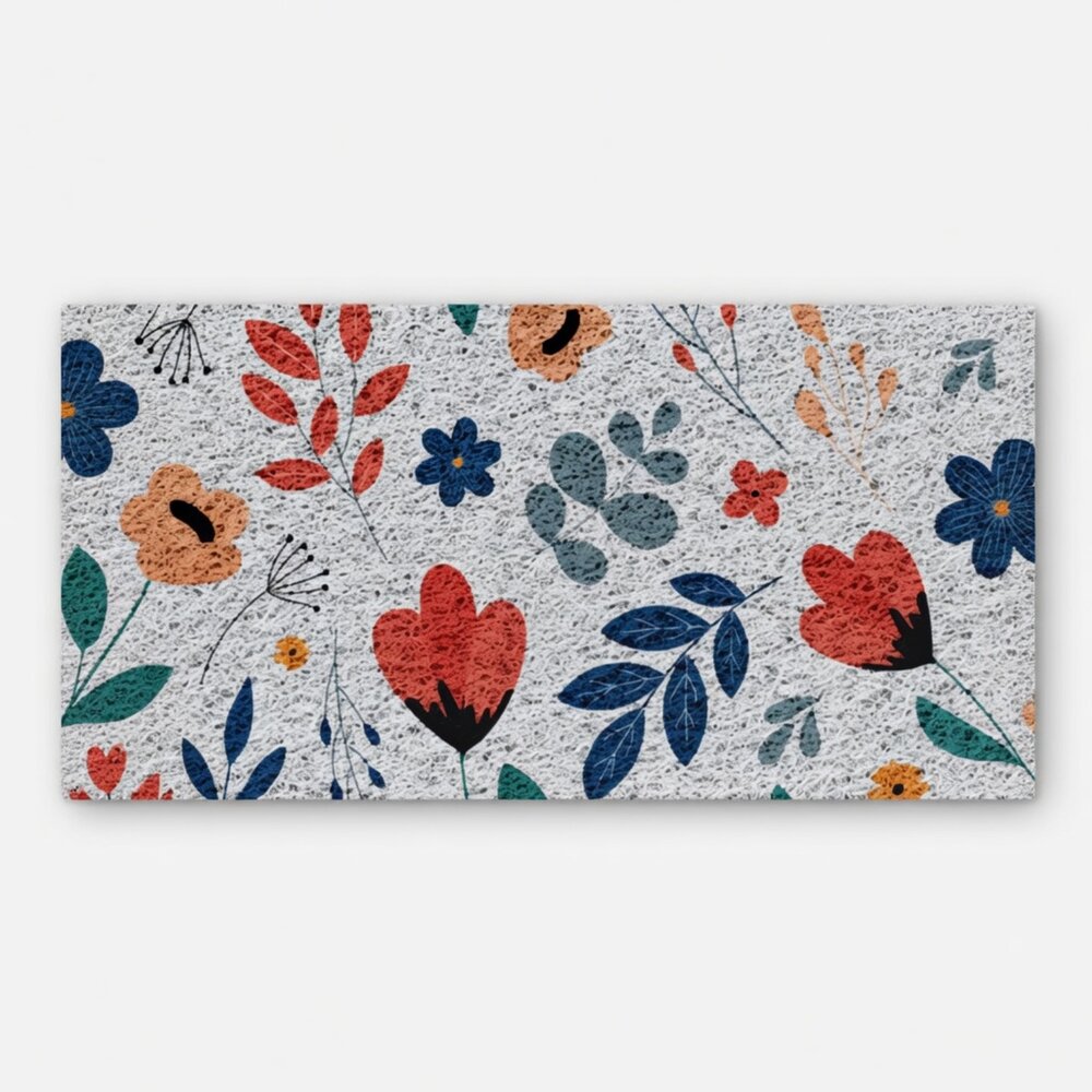 L07-57-好物良品 森林系列 大尺寸可剪裁玄關大門絲圈刮泥墊 120 x 120cm, 幸福花卉, 1個現貨