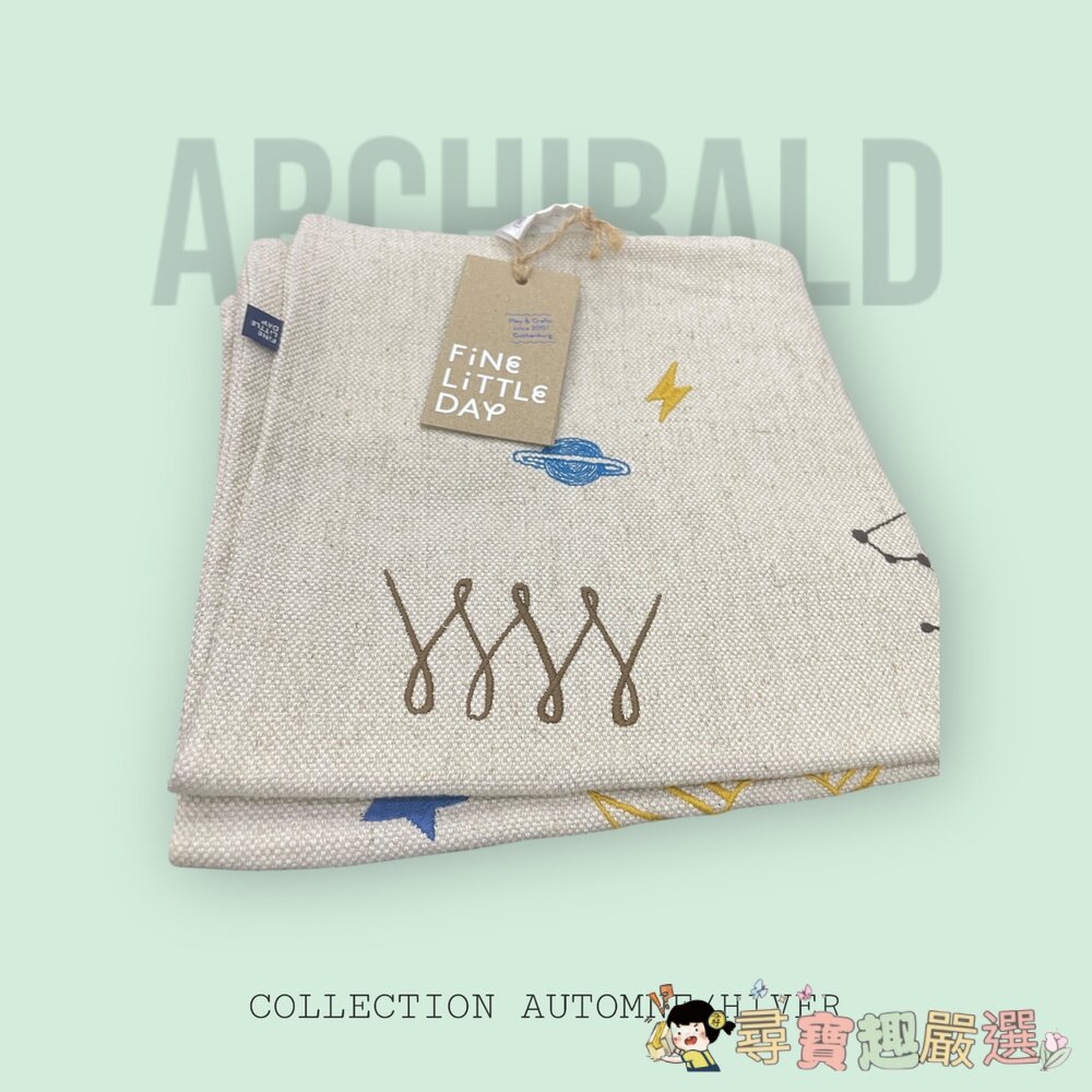 FINE LITTLE DAY 抱枕套 VAG 聯名波浪條紋 38*58/MANET 海系列水母刺繡 38*58/小人刺-圖片-4